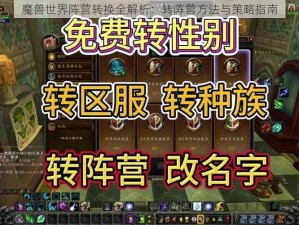 魔兽世界阵营转换全解析：转阵营方法与策略指南