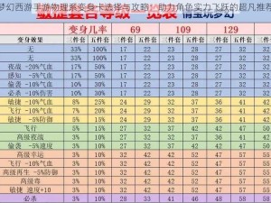 梦幻西游手游物理系变身卡选择与攻略：助力角色实力飞跃的超凡推荐