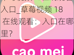 草莓视频18在线观看入口_草莓视频 18 在线观看：入口在哪里？