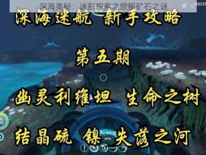 深海奥秘：迷航探索之旅银矿石之谜