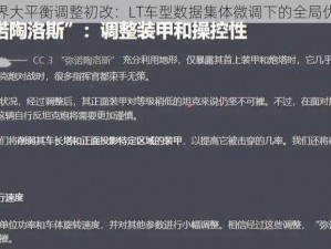 坦克世界大平衡调整初改：LT车型数据集体微调下的全局优势洞察