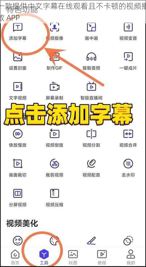 一款提供中文字幕在线观看且不卡顿的视频播放 APP