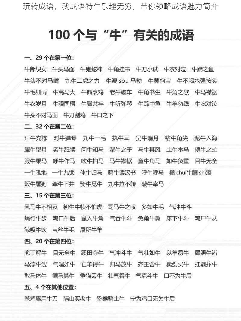 玩转成语，我成语特牛乐趣无穷，带你领略成语魅力简介