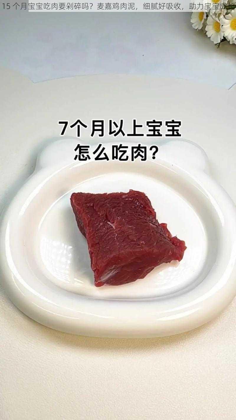 15 个月宝宝吃肉要剁碎吗？麦嘉鸡肉泥，细腻好吸收，助力宝宝成长