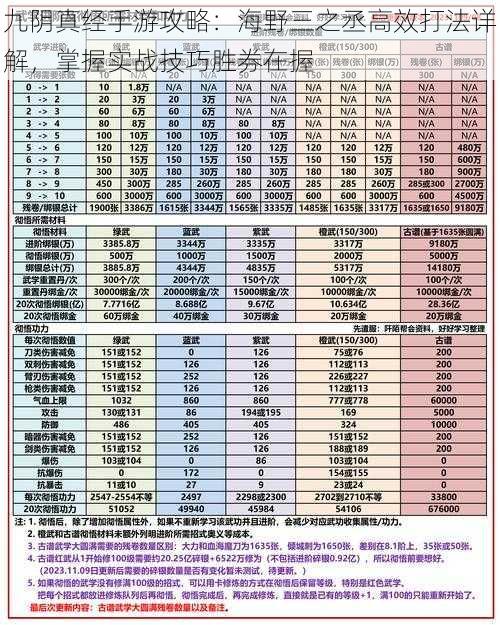 九阴真经手游攻略：海野三之丞高效打法详解，掌握实战技巧胜券在握