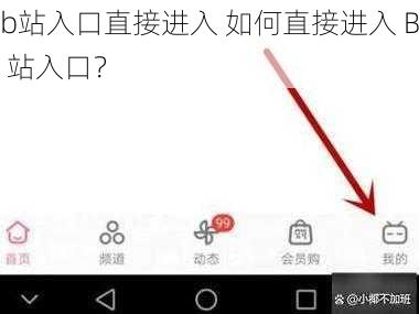 b站入口直接进入 如何直接进入 B 站入口？