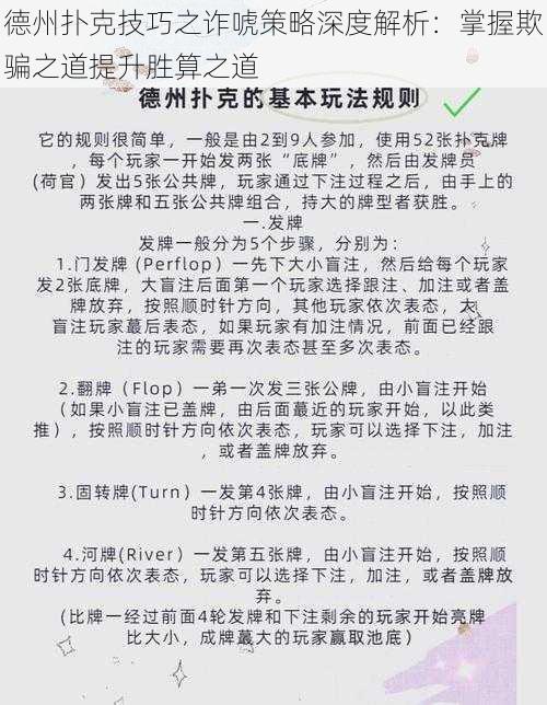 德州扑克技巧之诈唬策略深度解析：掌握欺骗之道提升胜算之道