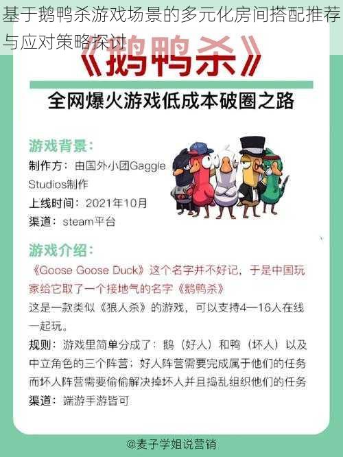 基于鹅鸭杀游戏场景的多元化房间搭配推荐与应对策略探讨