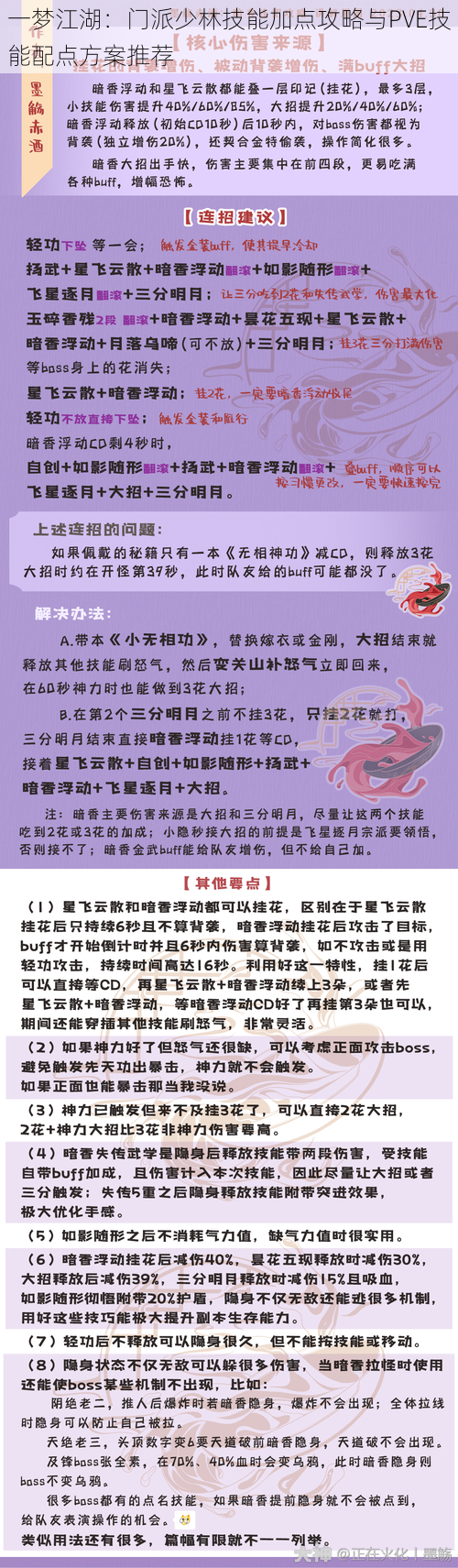 一梦江湖：门派少林技能加点攻略与PVE技能配点方案推荐