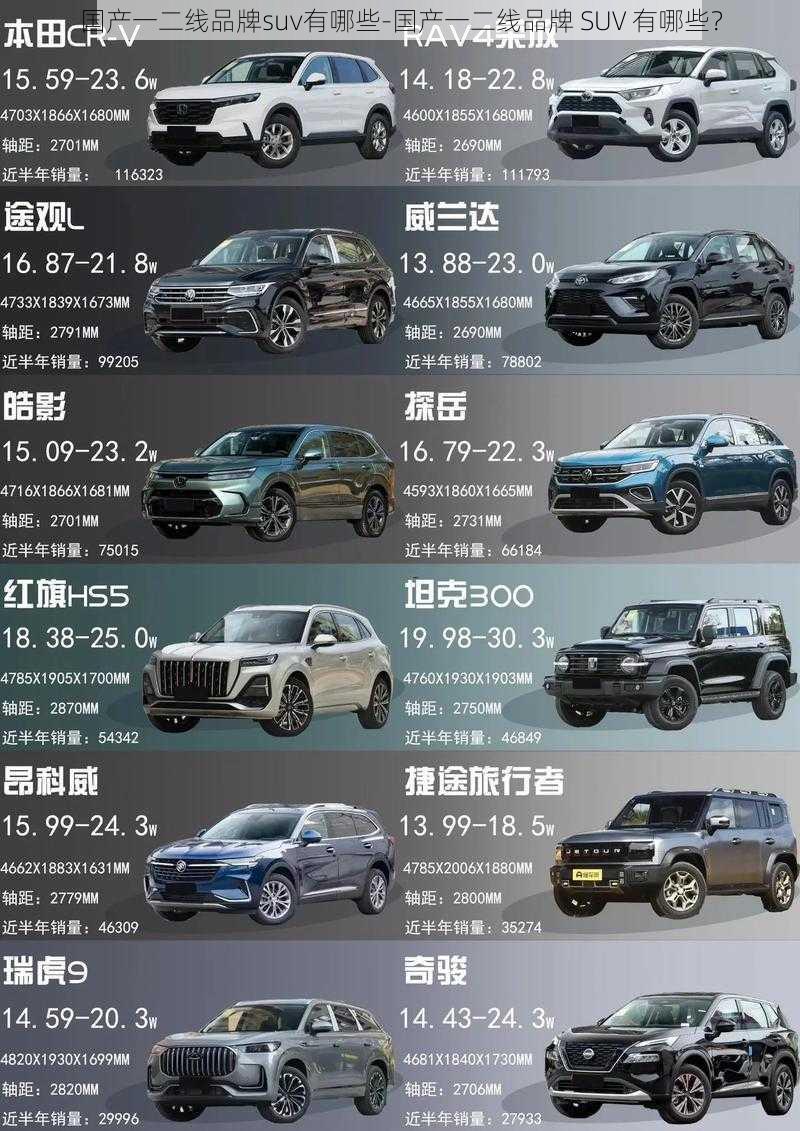 国产一二线品牌suv有哪些-国产一二线品牌 SUV 有哪些？