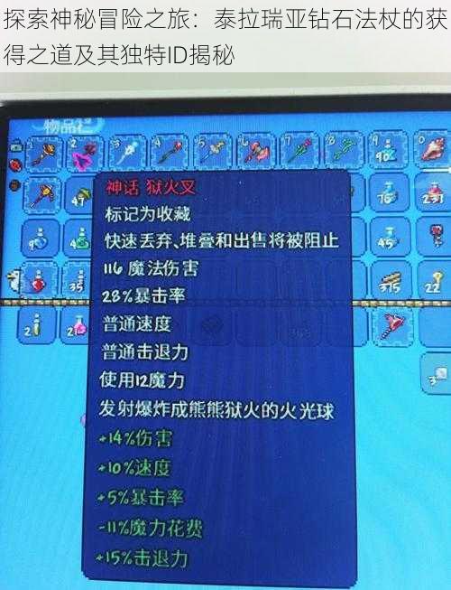 探索神秘冒险之旅：泰拉瑞亚钻石法杖的获得之道及其独特ID揭秘