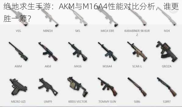 绝地求生手游：AKM与M16A4性能对比分析，谁更胜一筹？