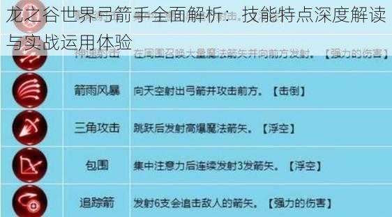 龙之谷世界弓箭手全面解析：技能特点深度解读与实战运用体验