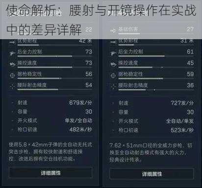 使命解析：腰射与开镜操作在实战中的差异详解